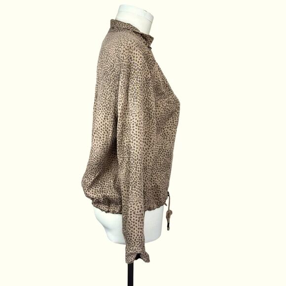 RAILS Tennessee Tawny Spots Brown Tan Linen Blend Cheetah Jacket Womens Size M - Picture 4 of 16